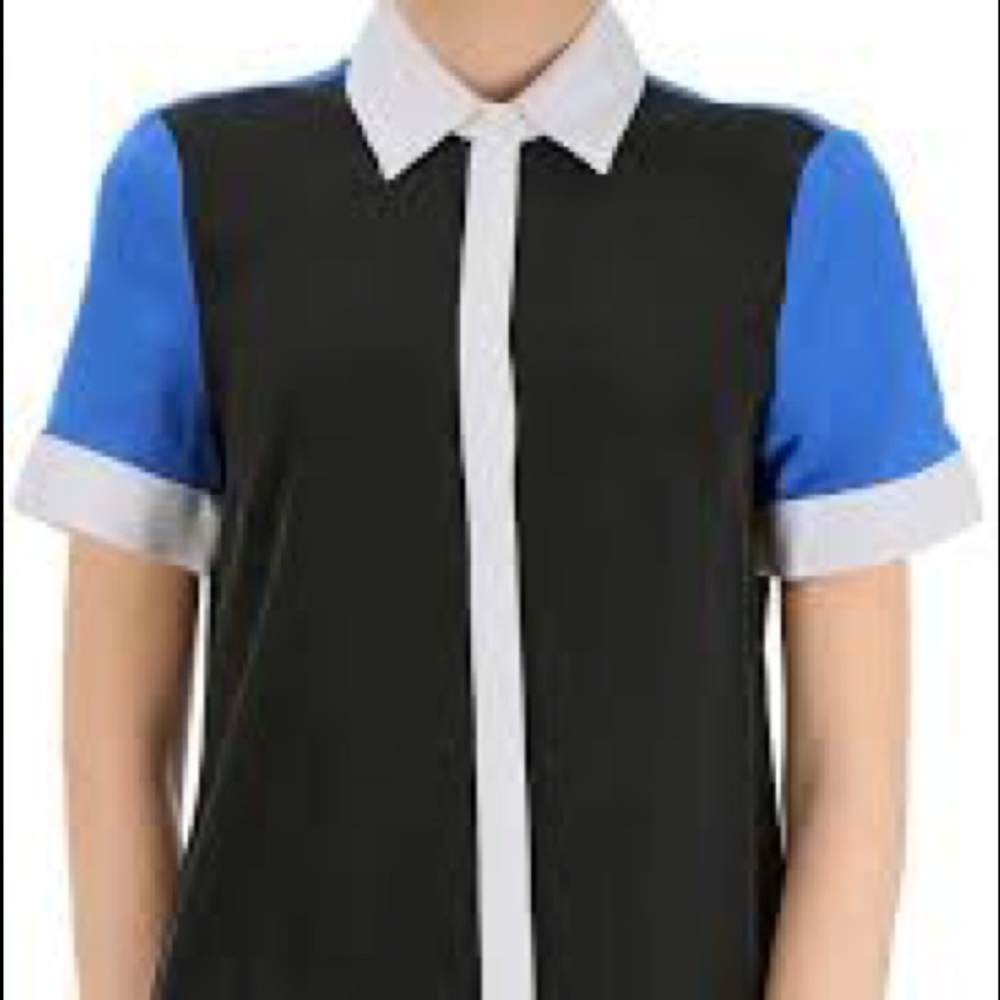 Michael Kors Short Sleeved Silk Button Down